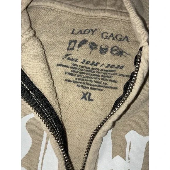 Lady Gaga Opera Haus Hoodie XL Beige Full Zip Mayhem Ball 2025